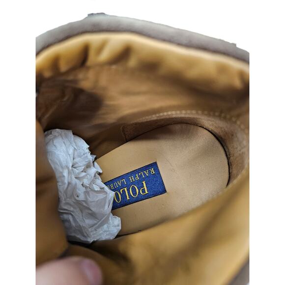 NEW Polo Ralph Lauren 39 Helene Brown Leather Chunky Platform Lace Up Boot - Picture 3 of 8